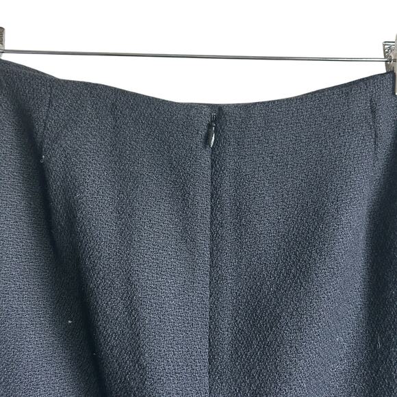 Talbots Women Midi Pencil Skirt 16 Black Textured Wool Blend Career Classic - Picture 4 of 10